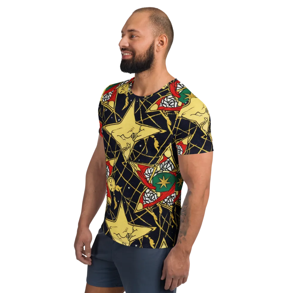 Midnight Starlets on Men's Athletic T-Shirt — Left