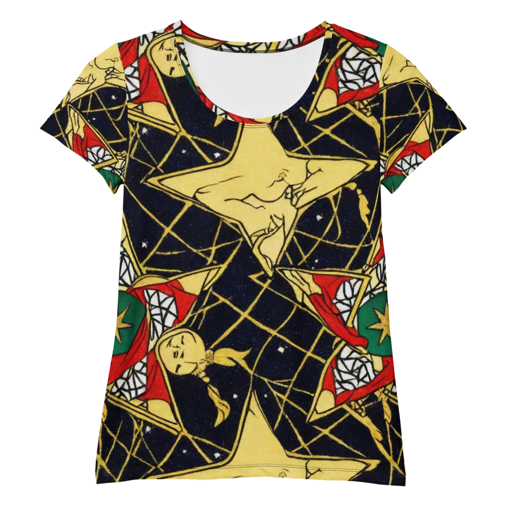 Midnight Starlets on Women's Athletic T-Shirt — Front