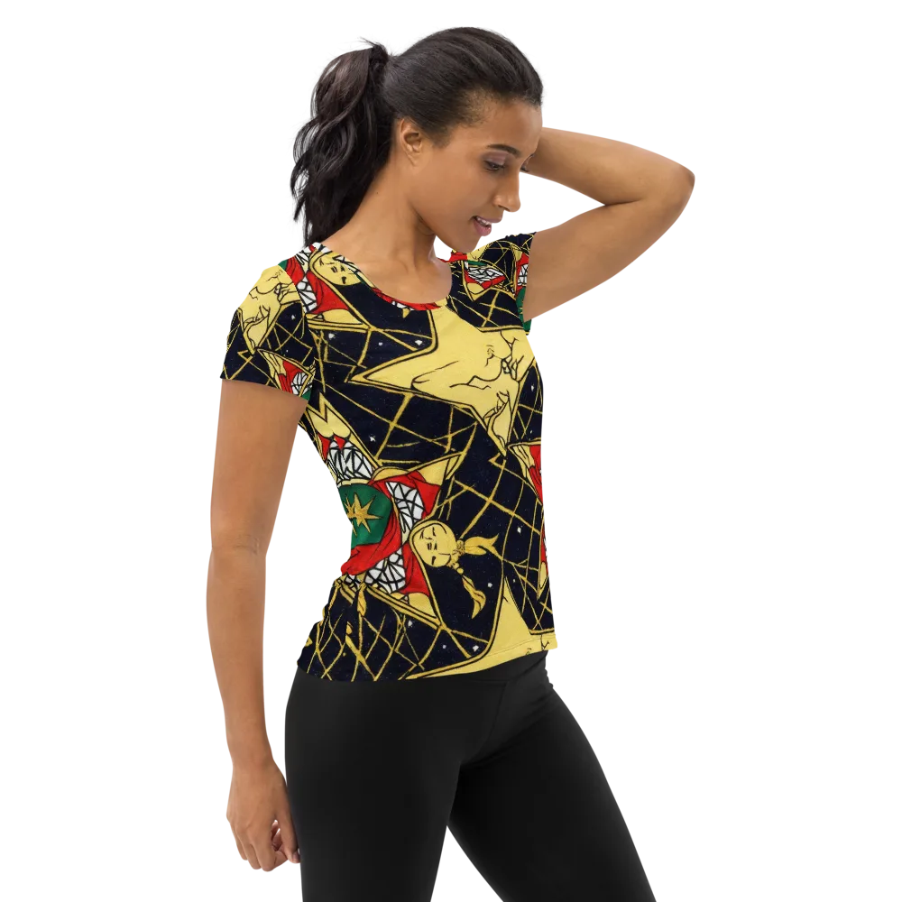 Midnight Starlets on Women's Athletic T-Shirt — Right