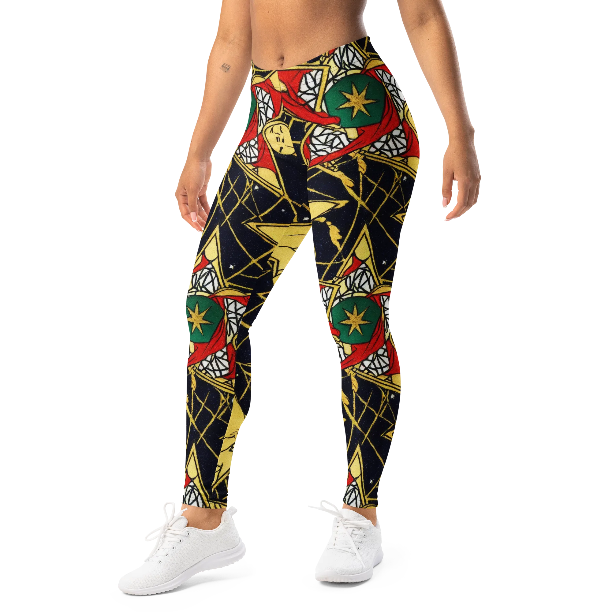 Midnight Starlets on Leggings — Left Front