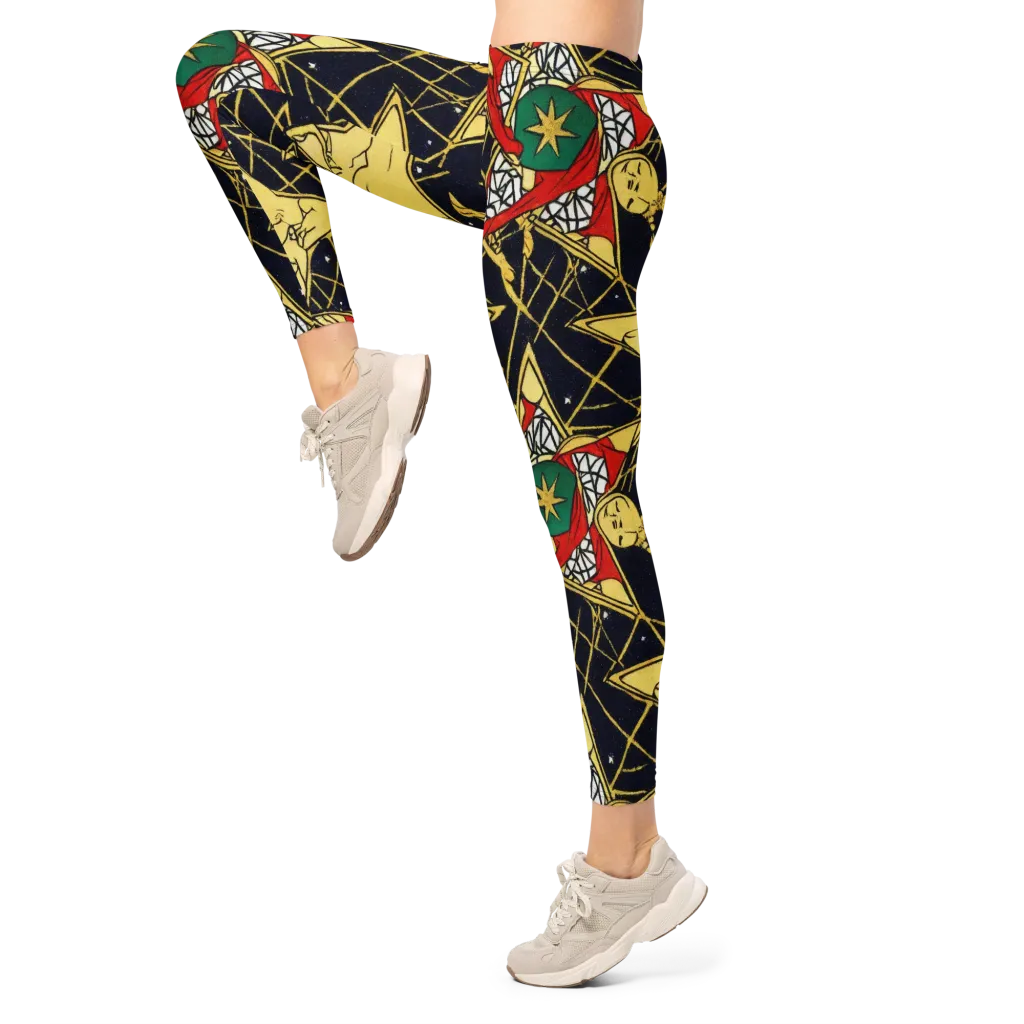 Midnight Starlets on Leggings — Left