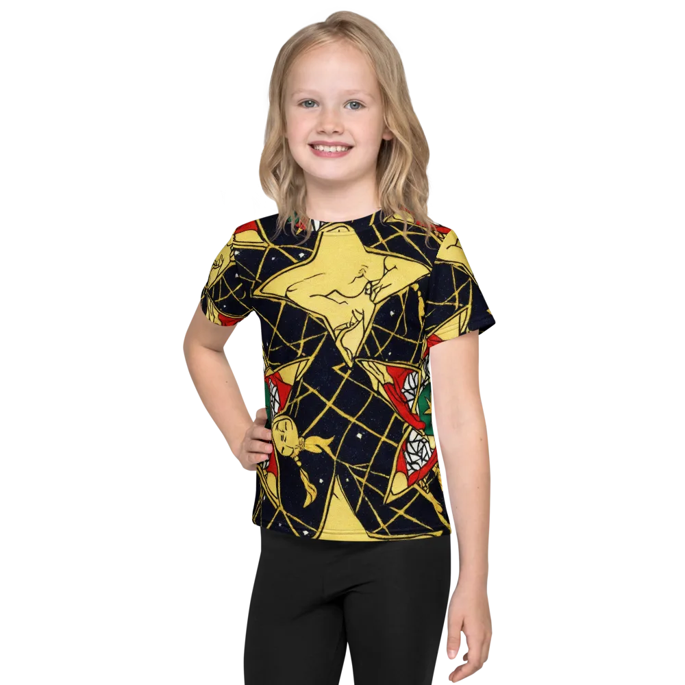 Midnight Starlets on Kids Crew Neck T-Shirt — Front
