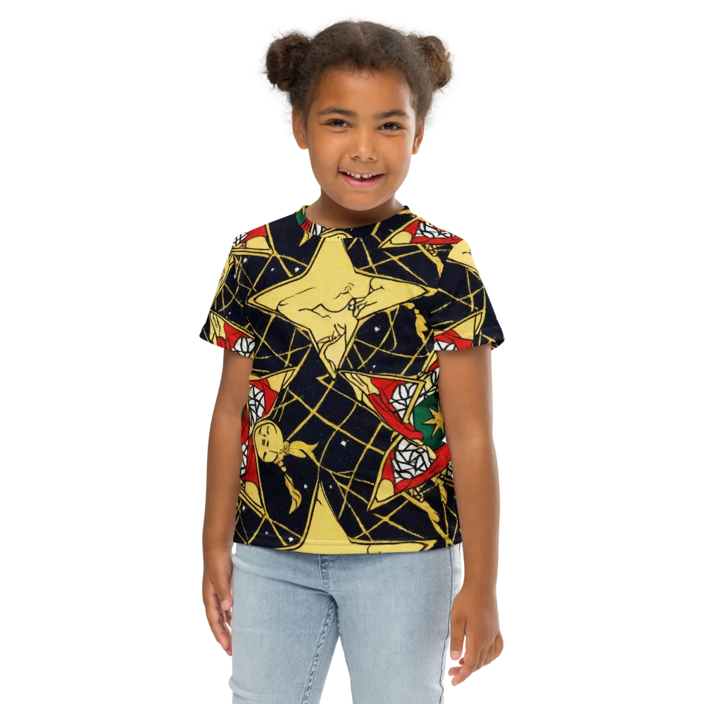 Midnight Starlets on Kids Crew Neck T-Shirt — Front