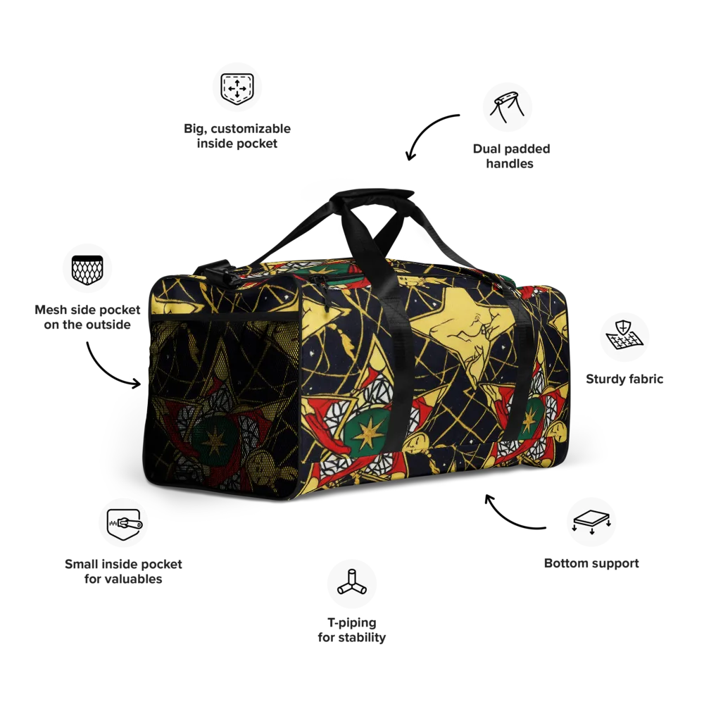 Midnight Starlets on Duffle Bag — Right Front