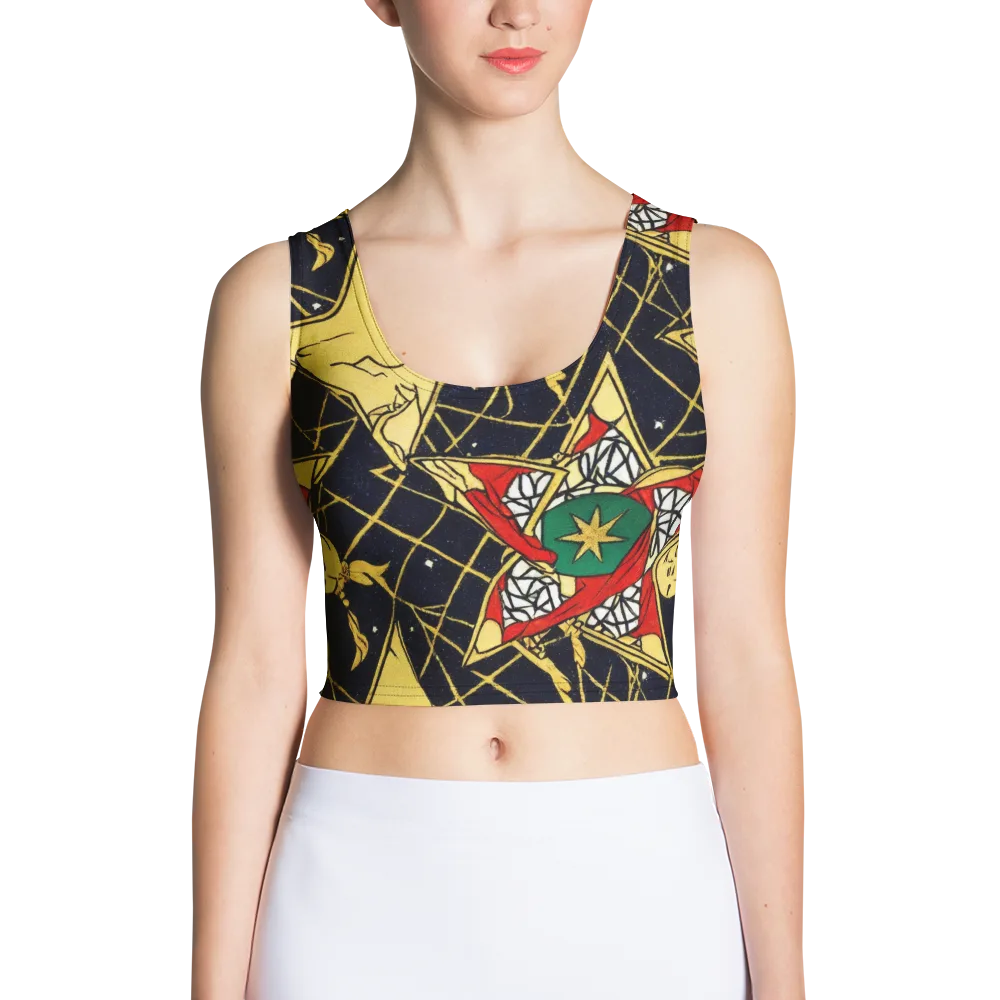 Midnight Starlets on Crop Top — Front