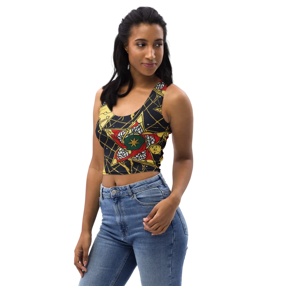 Midnight Starlets on Crop Top — Left Front