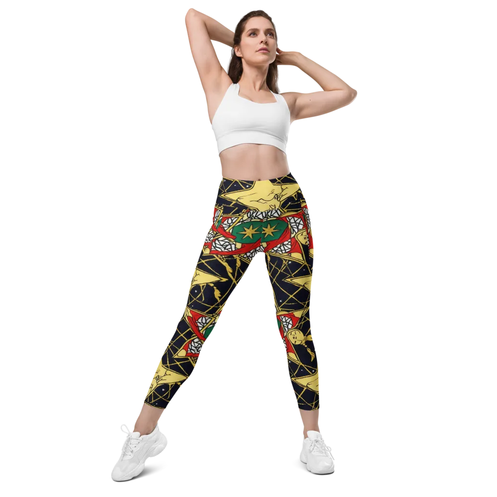 Midnight Starlets on Leggings with Pockets — Front