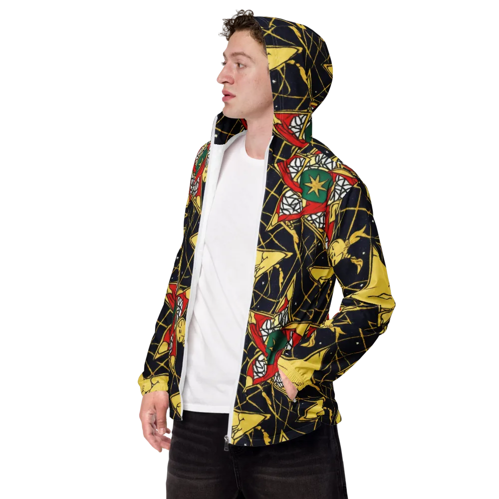 Midnight Starlets on Men's Windbreaker — Left Front