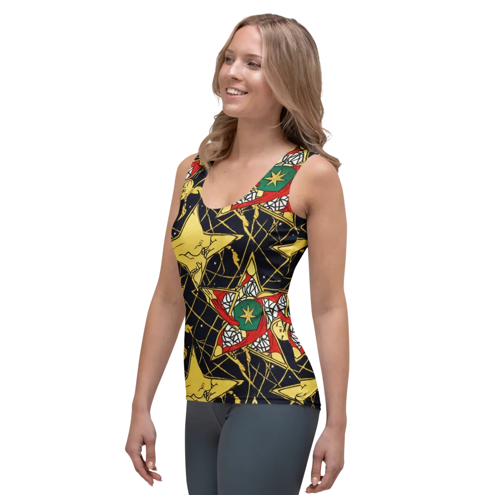 Midnight Starlets on Women's Tank Top — Left Front
