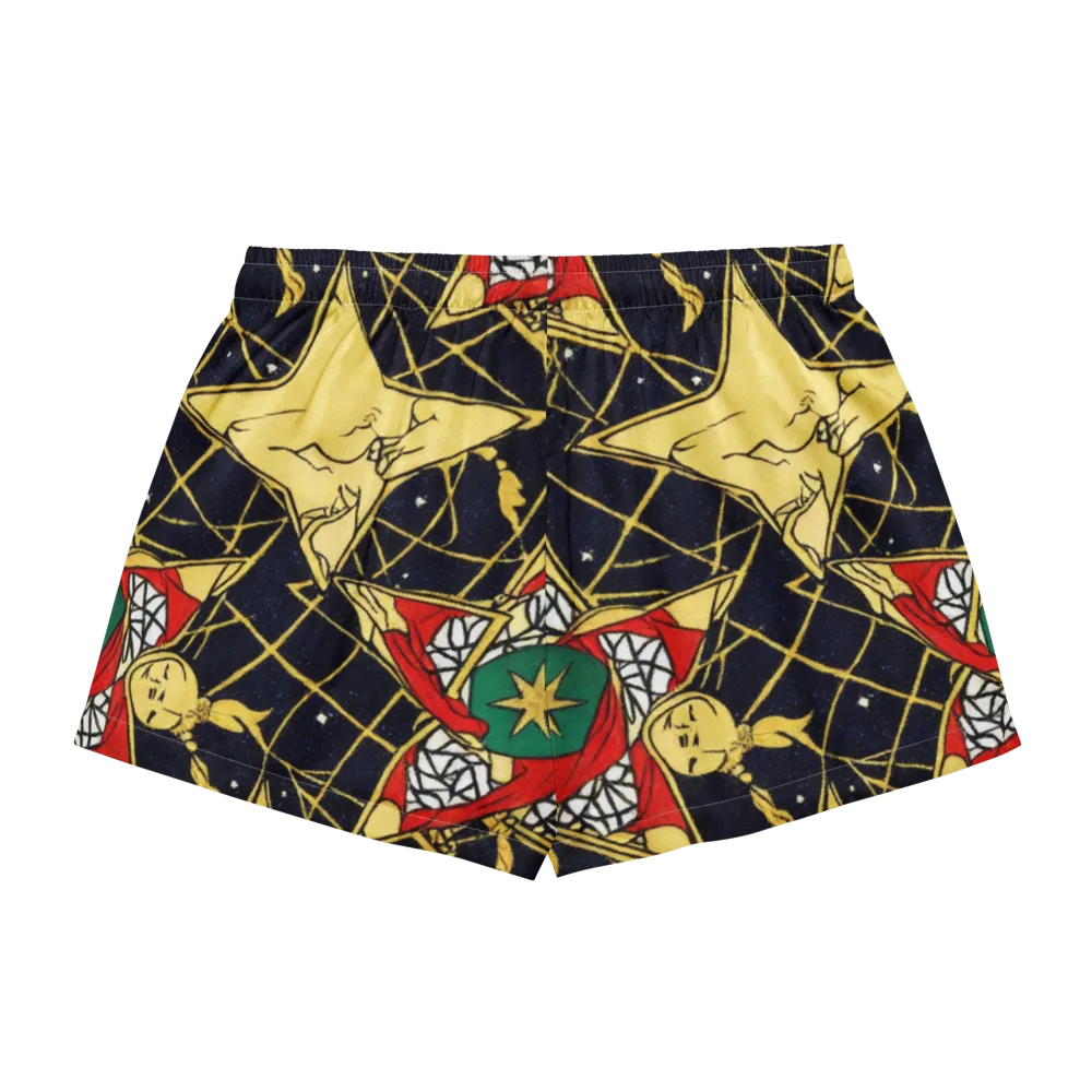 Midnight Starlets on Women's Pajama Shorts — Back