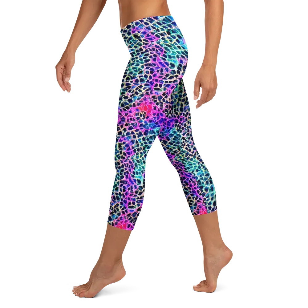 Prismatic Veins on Capri Leggings — Left