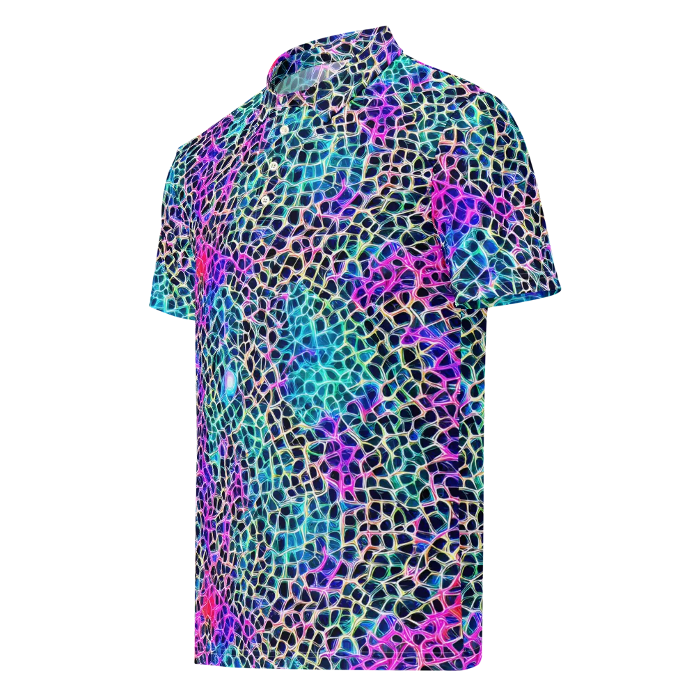 Prismatic Veins on Men's Slim Fit Polo Shirt — Left Front