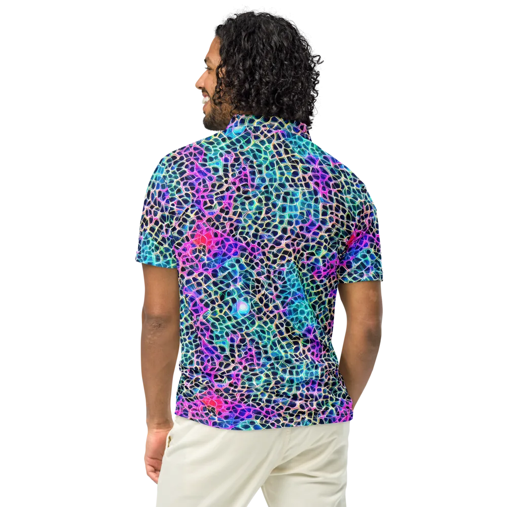 Prismatic Veins on Men's Slim Fit Polo Shirt — Back