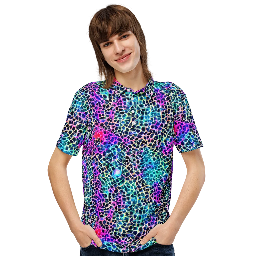 Prismatic Veins on Men's Slim Fit Polo Shirt — Front
