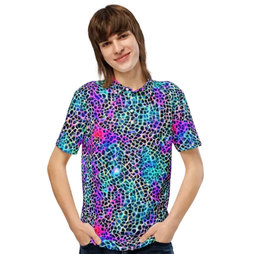 Prismatic Veins on a Men's Slim Fit Polo Shirt