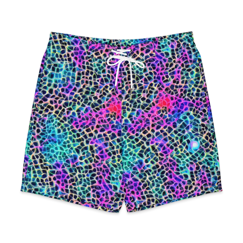 Prismatic Veins on Men's Board Shorts — Front
