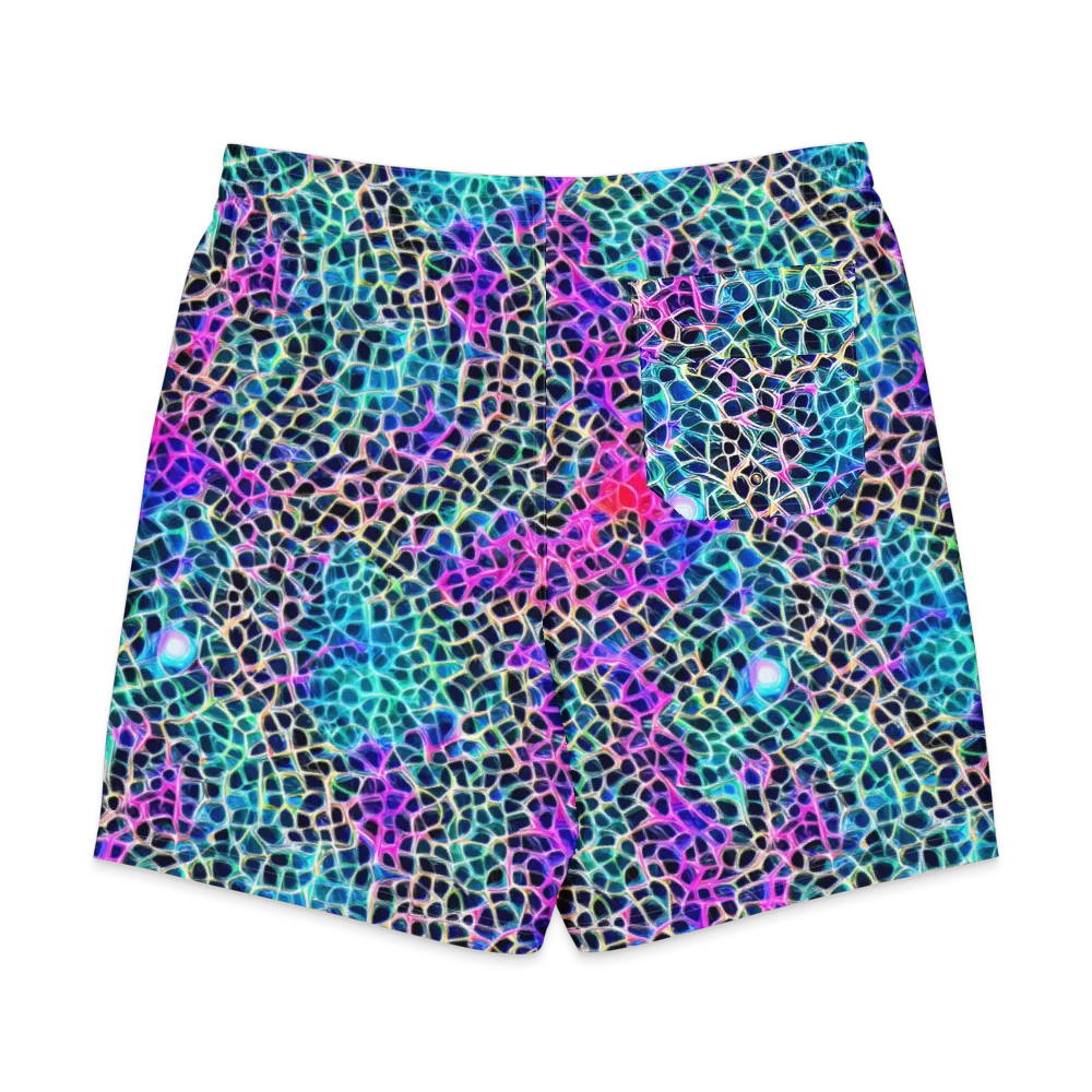 Prismatic Veins on Men's Board Shorts — Back