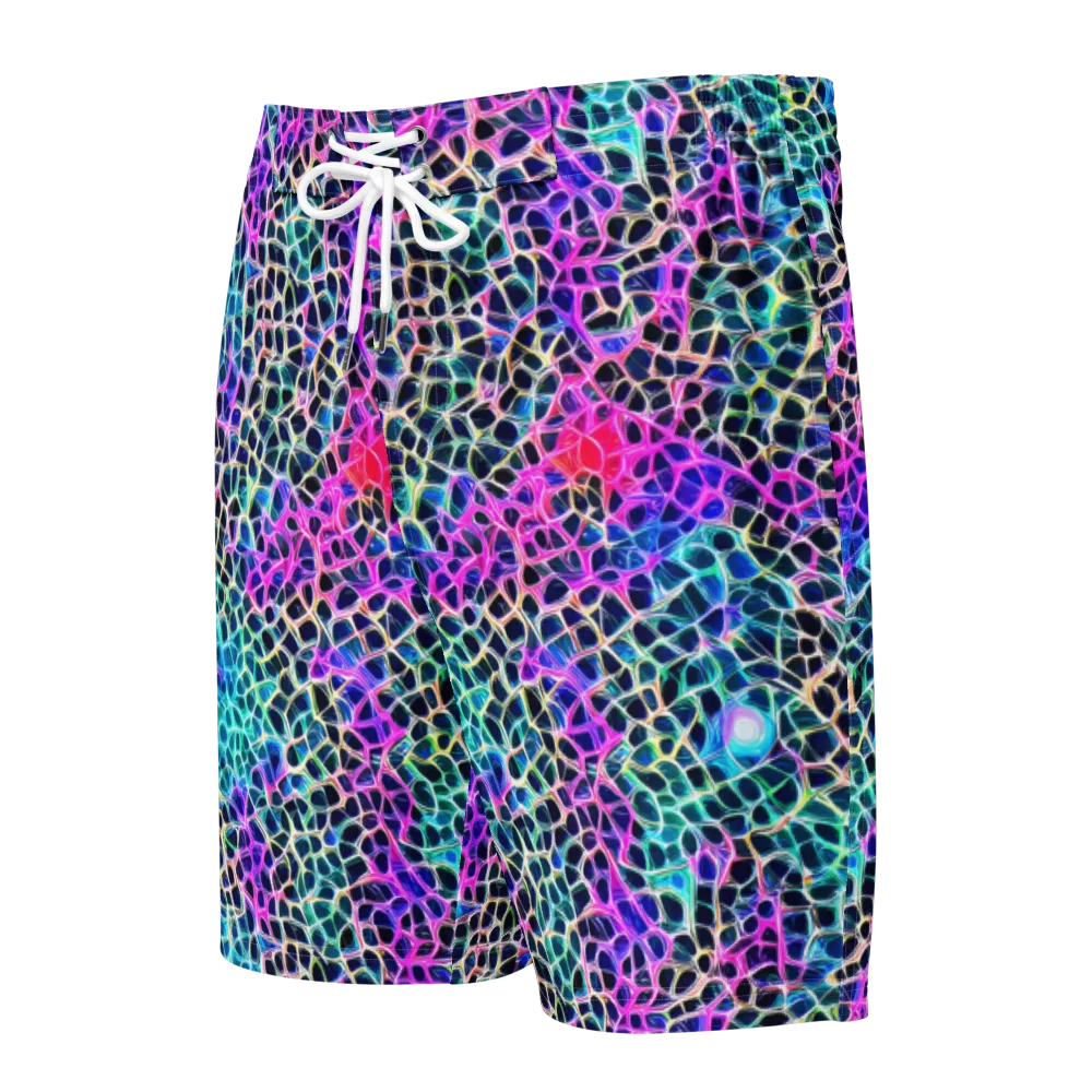 Prismatic Veins on Men's Board Shorts — Front