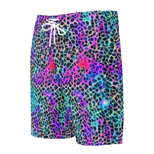 Prismatic Veins on a Men's Board Shorts