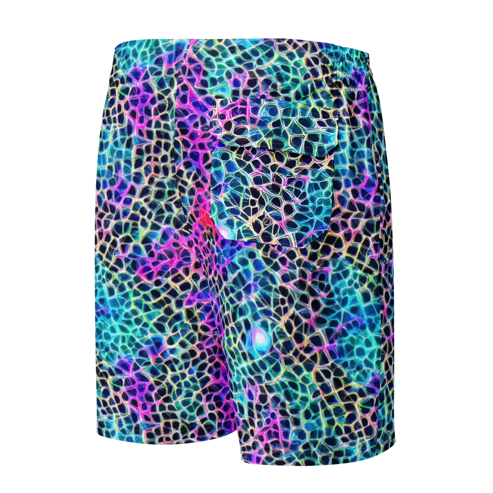 Prismatic Veins on Men's Board Shorts — Back