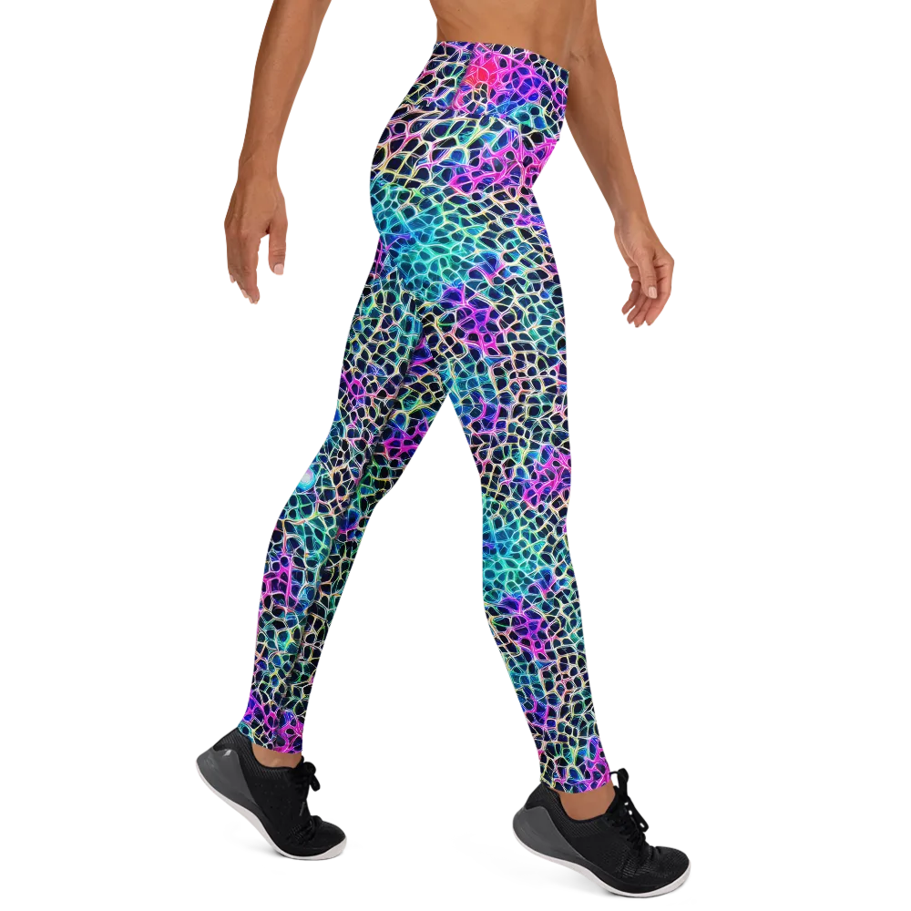 Prismatic Veins on Yoga Leggings — Right