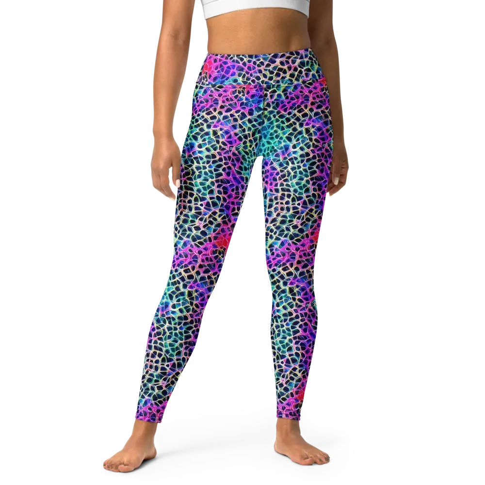 Prismatic Veins on Yoga Leggings — Front