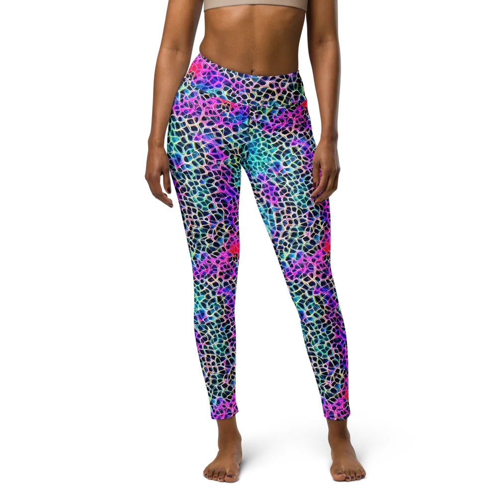 Prismatic Veins on Yoga Leggings — Front