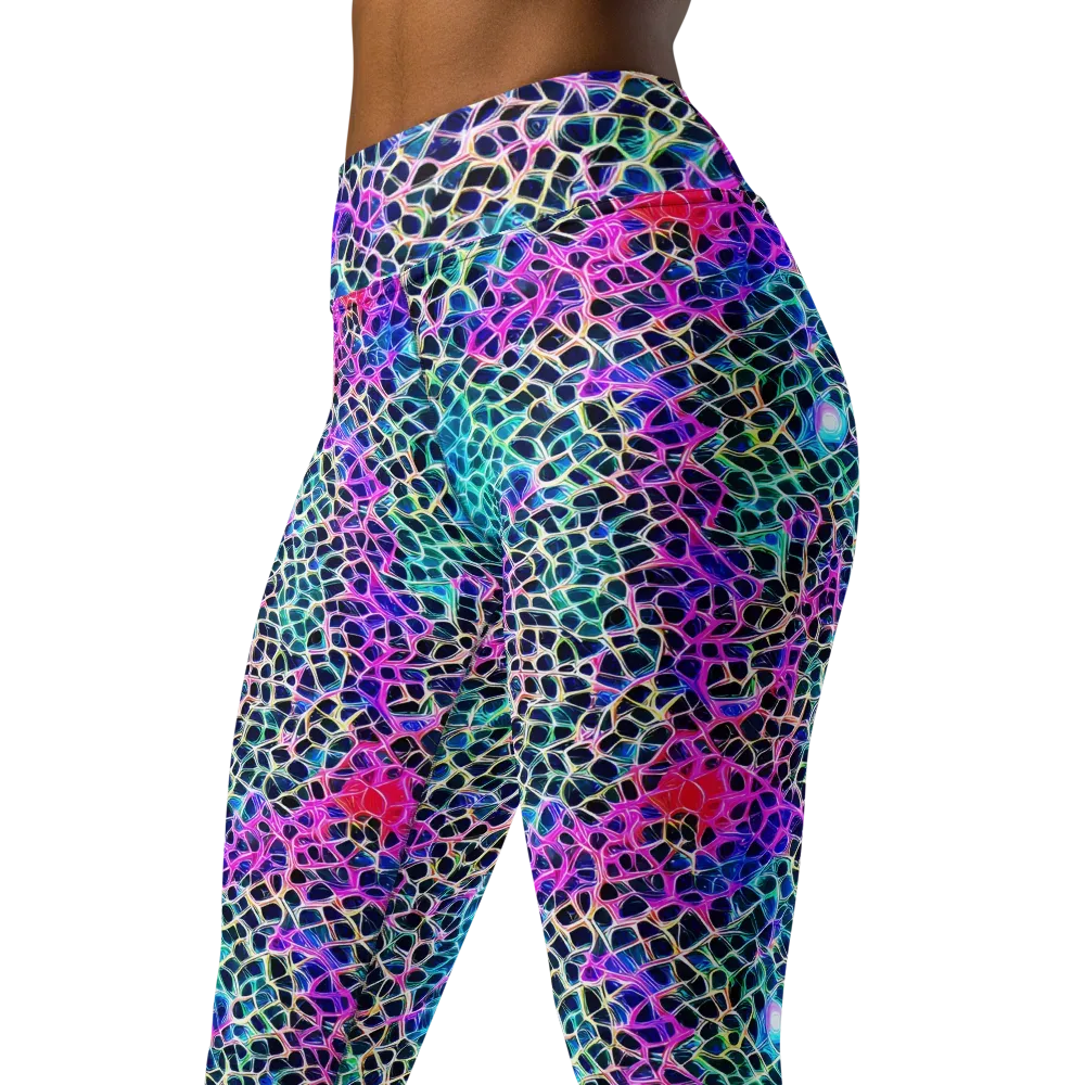 Prismatic Veins on Yoga Leggings — Left Front