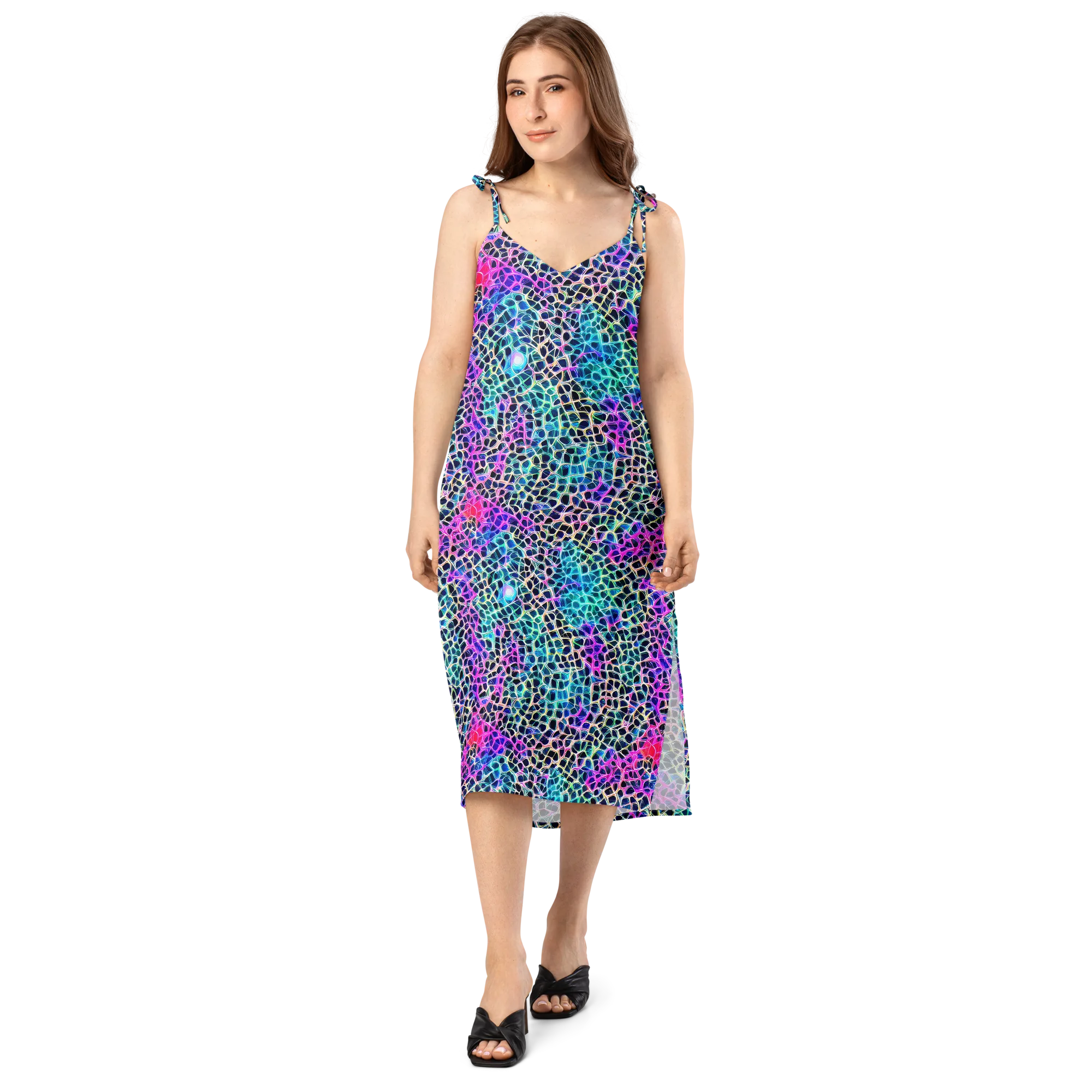 Prismatic Veins on Slip Dress — Front