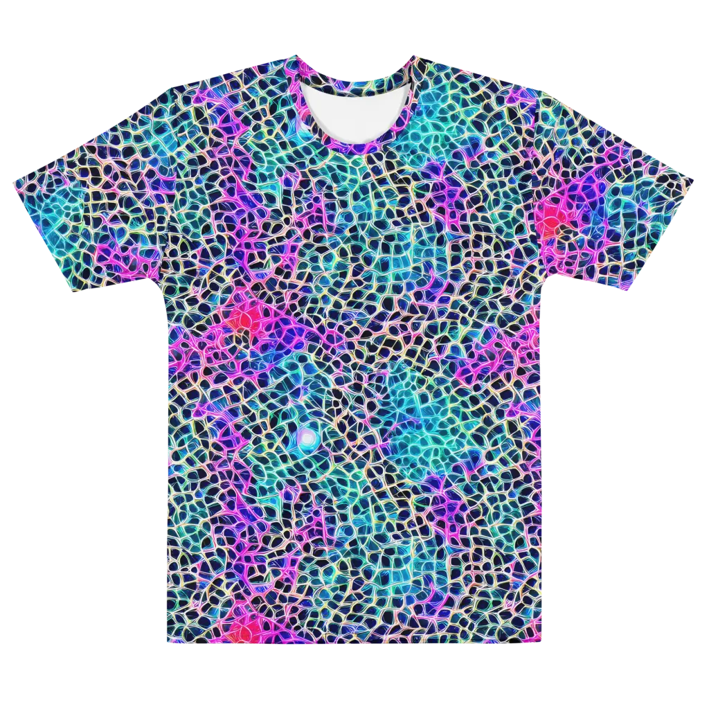 Prismatic Veins on Men's Cotton Crew Neck T-Shirt — Front