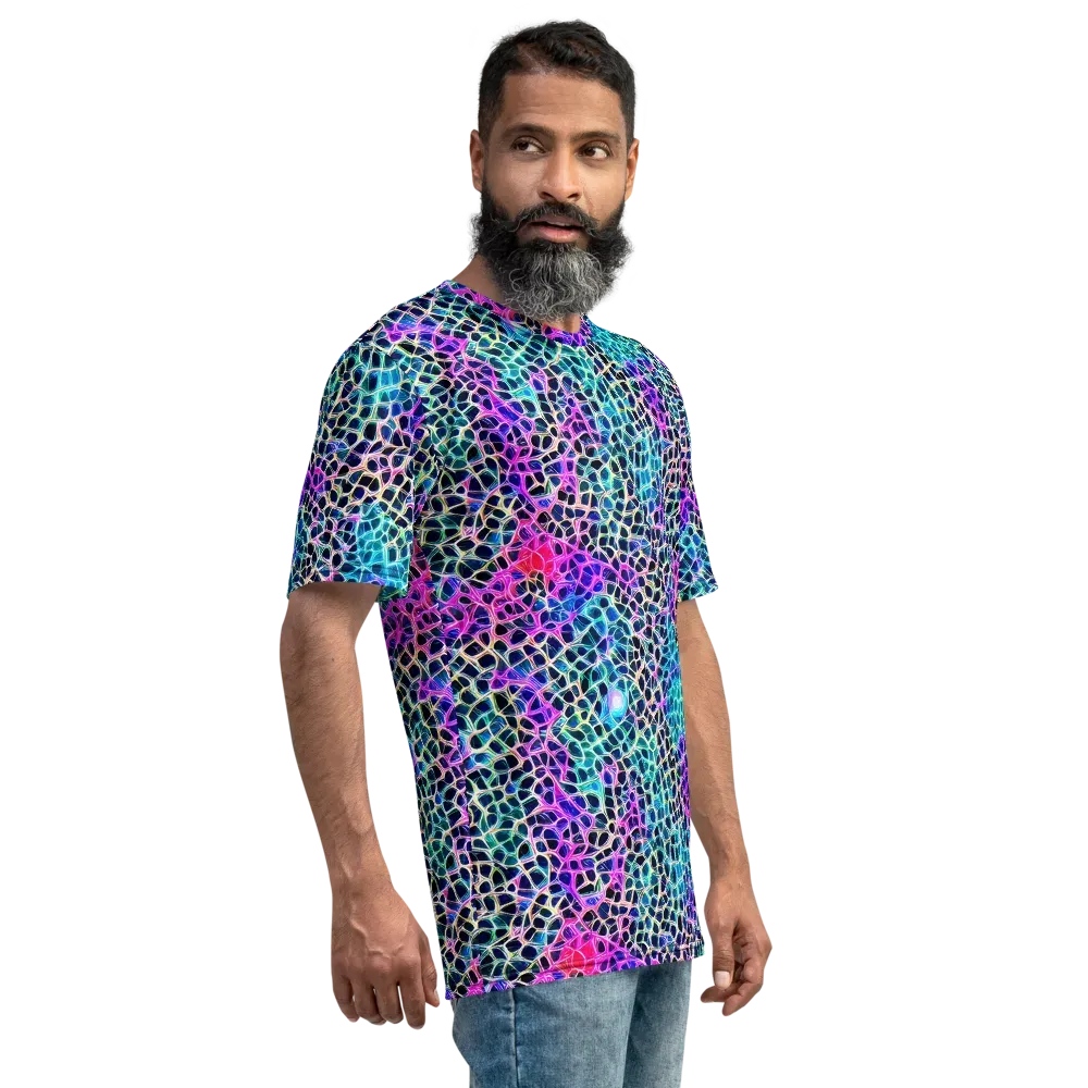 Prismatic Veins on Men's Crew Neck T-Shirt — Right