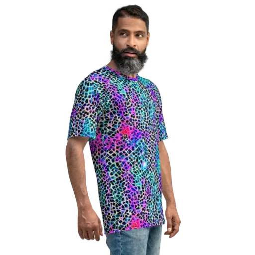 Prismatic Veins on a Men's Crew Neck T-Shirt