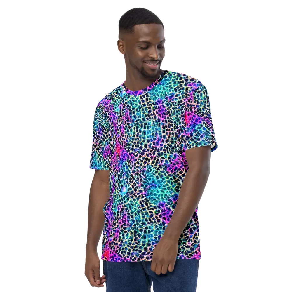 Prismatic Veins on Men's Crew Neck T-Shirt — Left