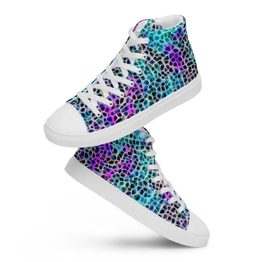 Prismatic Veins on a Men's High Top Canvas Shoes
