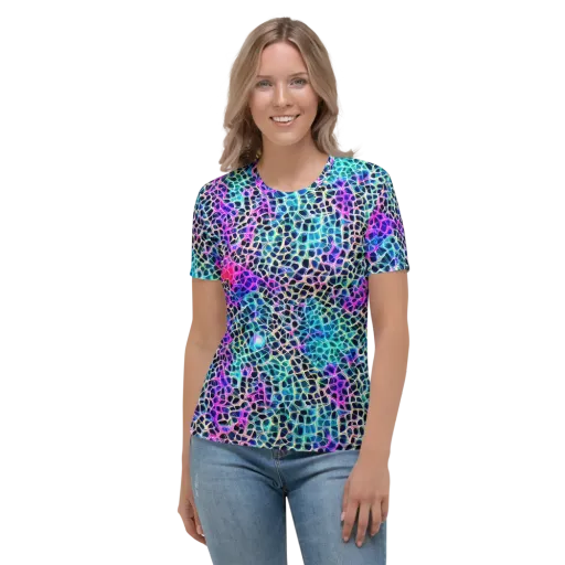 Prismatic Veins on a Women's Crew Neck T-Shirt