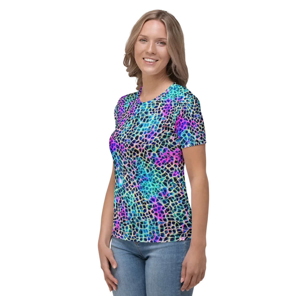 Prismatic Veins on Women's Crew Neck T-Shirt — Left