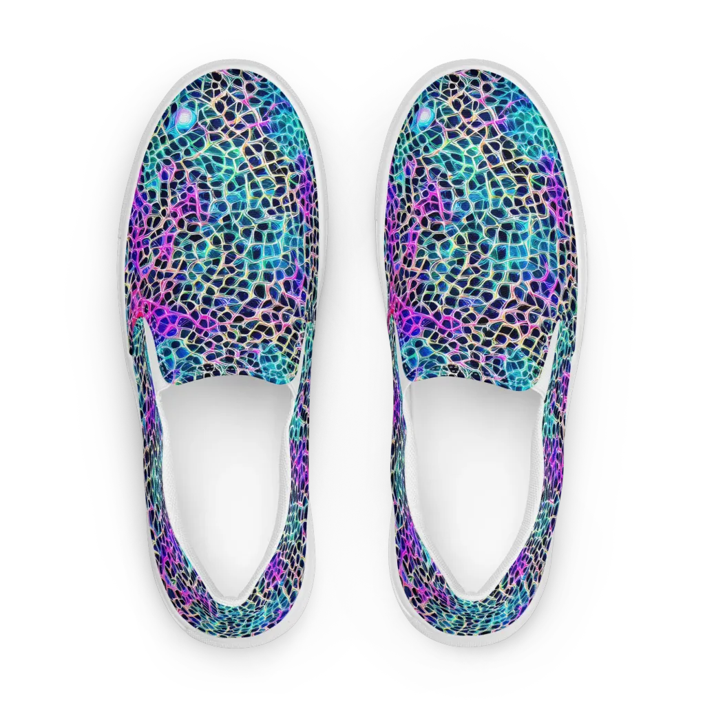 Prismatic Veins on Men's Slip-On Canvas Shoes — Front