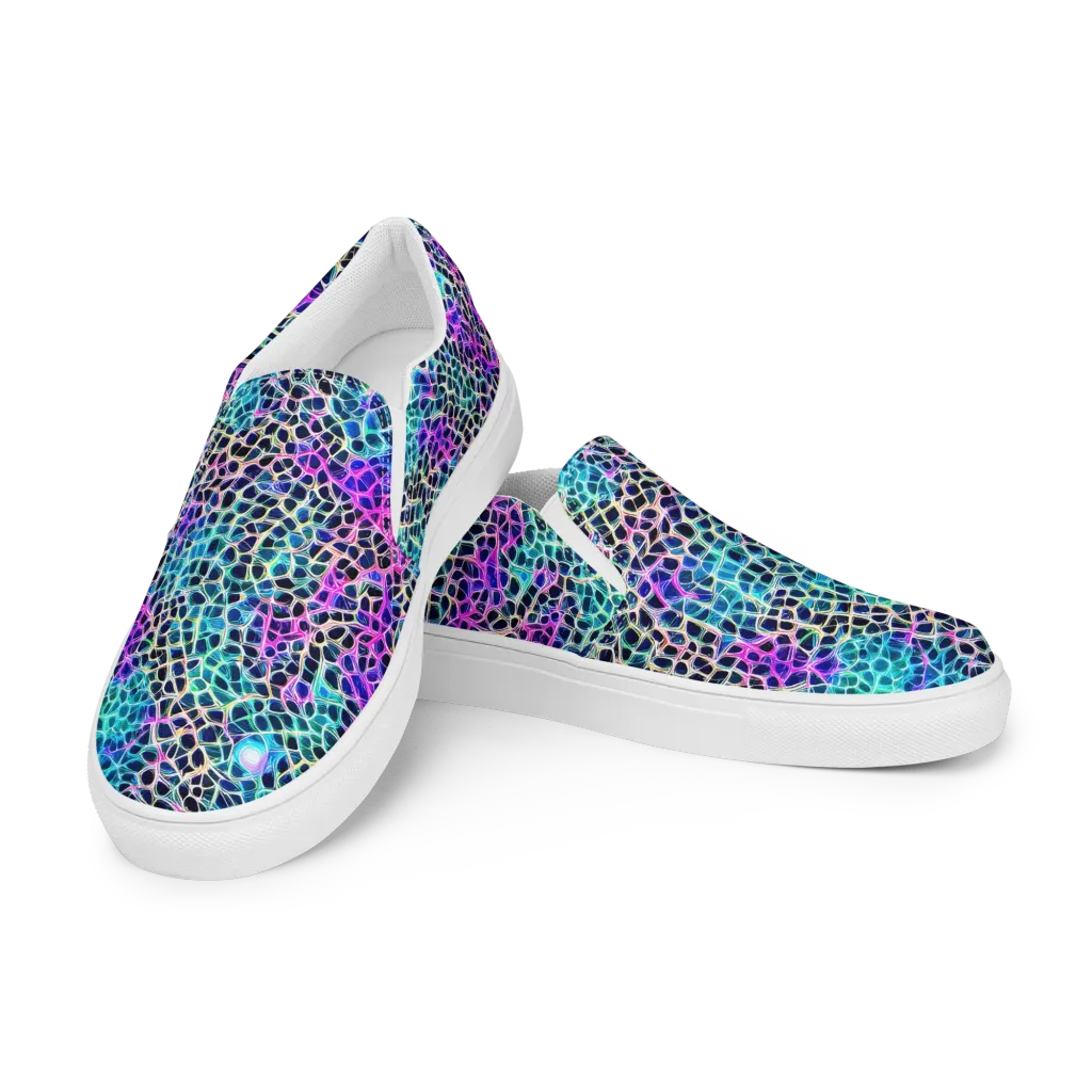 Prismatic Veins on Men's Slip-On Canvas Shoes — Left Front