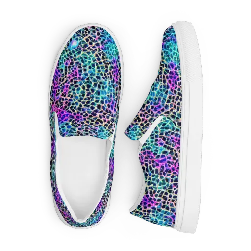 Prismatic Veins on a Men's Slip-On Canvas Shoes