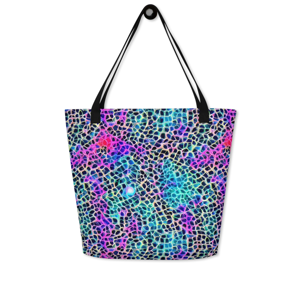 Prismatic Veins on Large Tote Bag W/ Pocket — Front