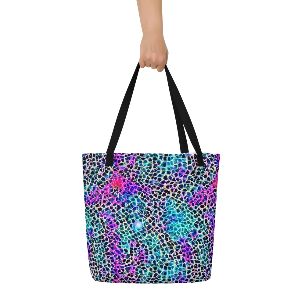 Prismatic Veins on Large Tote Bag W/ Pocket — Front