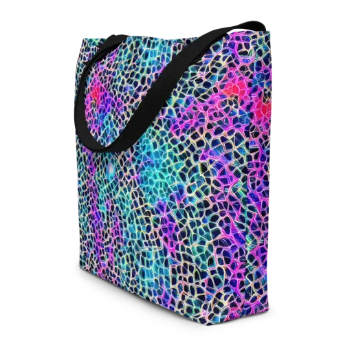 Prismatic Veins on a Large Tote Bag W/ Pocket