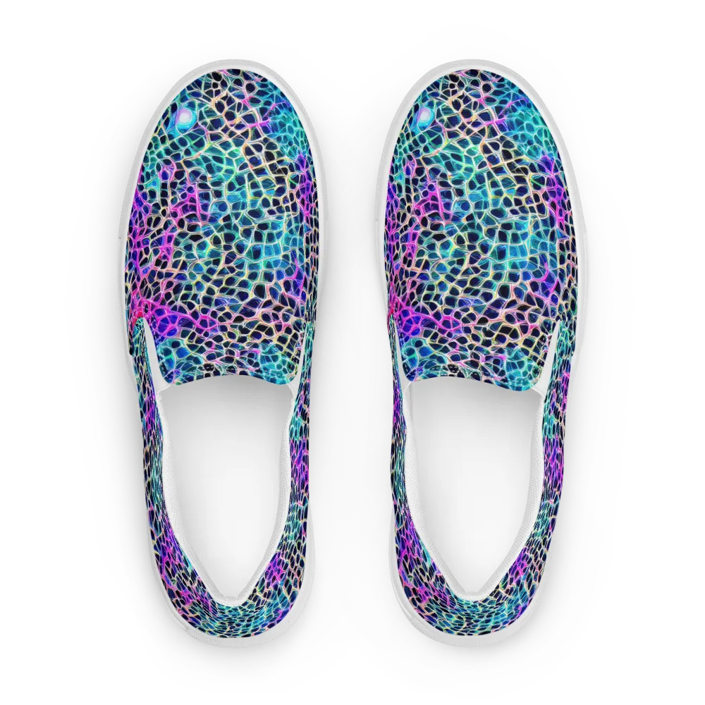 Prismatic Veins on Women's Slip-On Canvas Shoes — Front