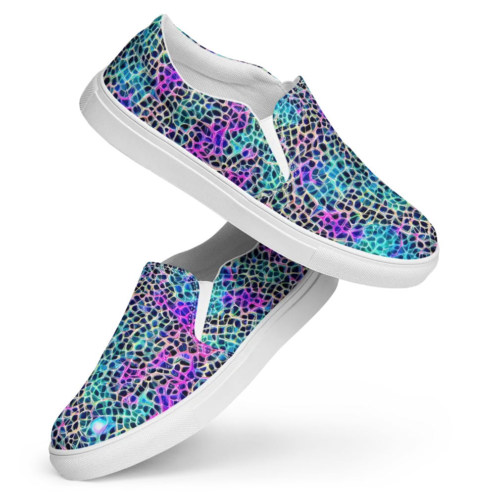 Prismatic Veins on Women's Slip-On Canvas Shoes — Front