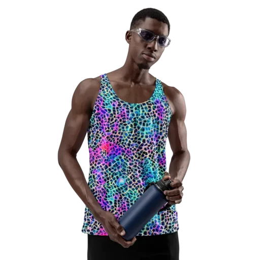 Prismatic Veins on a Men's Tank Top