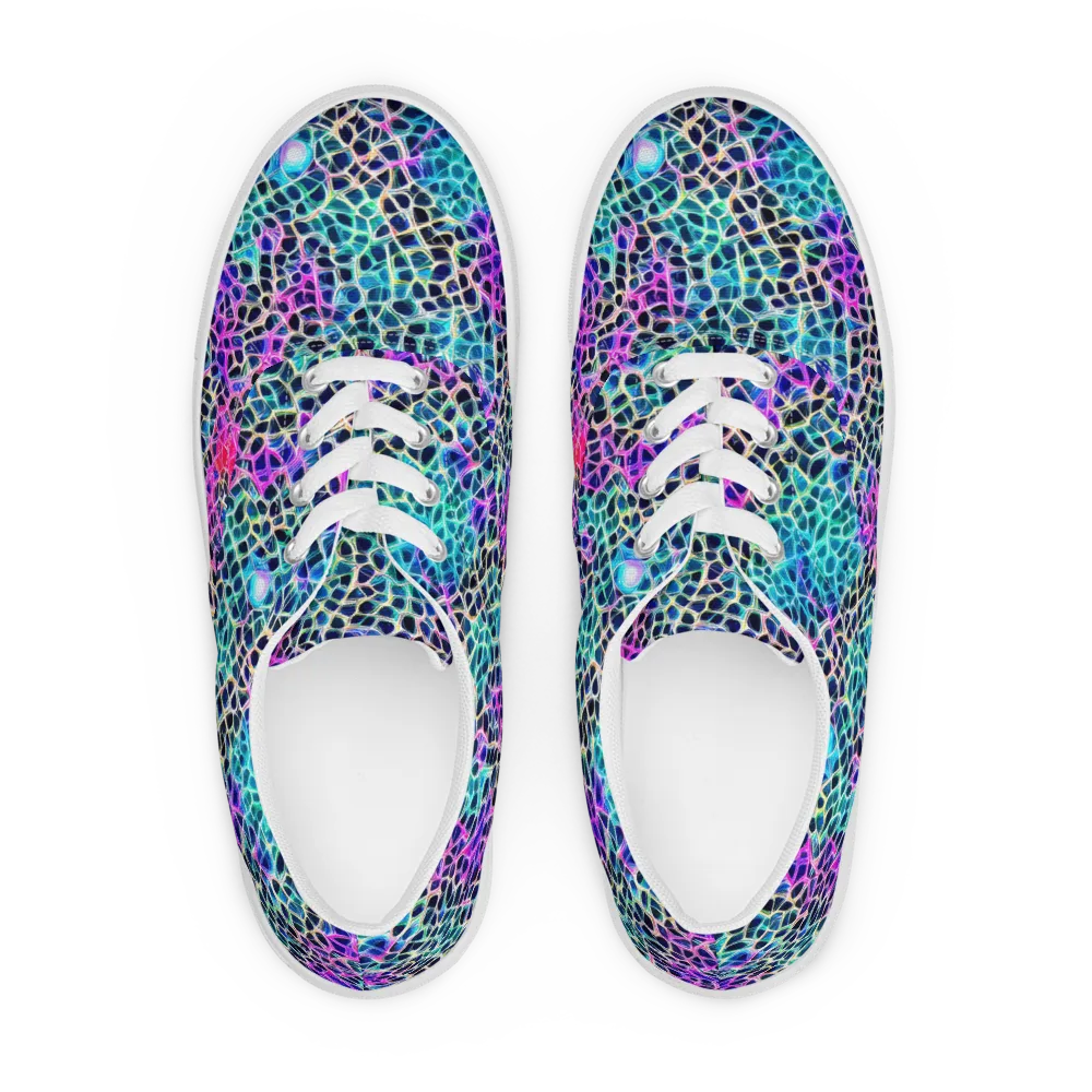 Prismatic Veins on Men's Lace-Up Canvas Shoes — Front