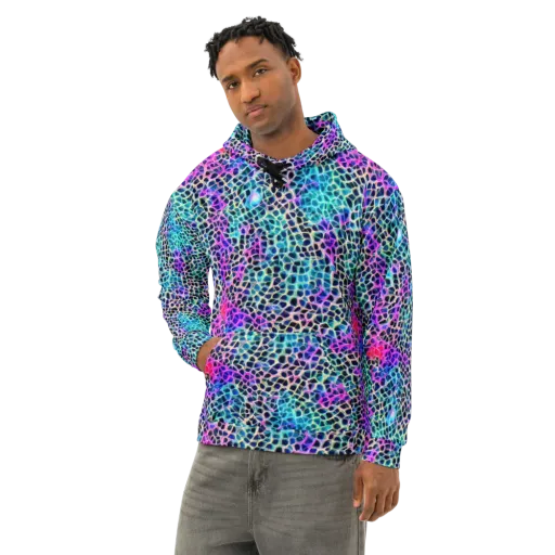 Prismatic Veins on a Cotton Hoodie