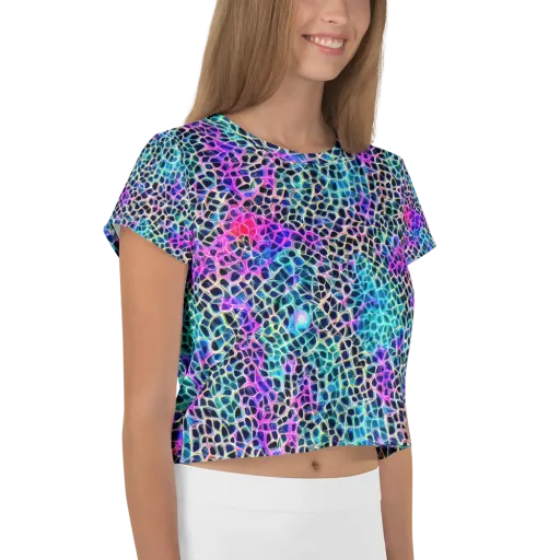 Prismatic Veins on a Crop Tee