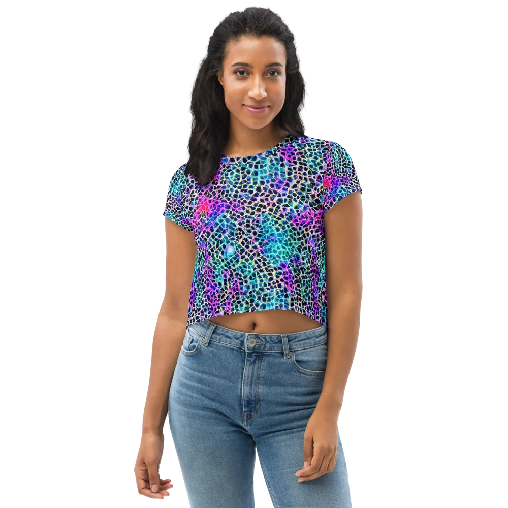 Prismatic Veins on Crop Tee — Front
