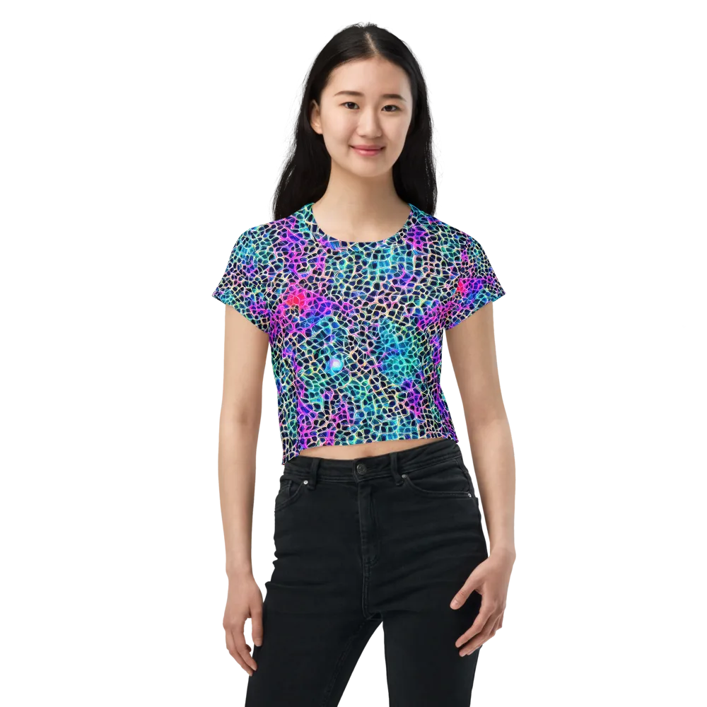 Prismatic Veins on Crop Tee — Front